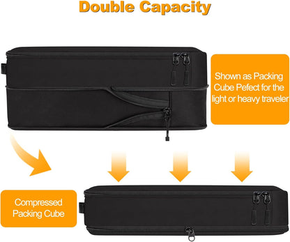 Lumesner 8 Set Compression Packing Cubes, Travel Suitcase Organizers
