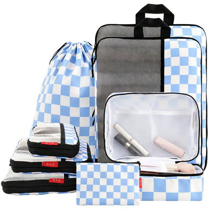 U+U 6 Set Compression Packing Cubes, Travel Organizers (Polka Dot)
