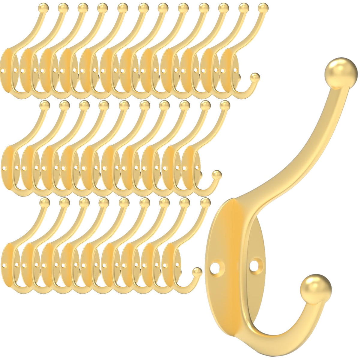 CBWLWJ 16 Pack Coat wall Hooks for Hanging, Durable Coat Hook Wall Mount, with Easy Installation Metal Closet Hooks, Living Rooms, Entrances, Bathrooms, Bedrooms(Black)
