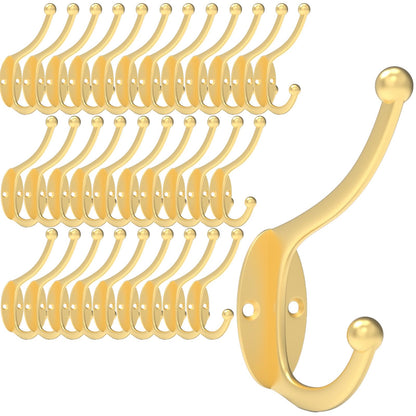 CBWLWJ 16 Pack Coat wall Hooks for Hanging, Durable Coat Hook Wall Mount, with Easy Installation Metal Closet Hooks, Living Rooms, Entrances, Bathrooms, Bedrooms(Black)