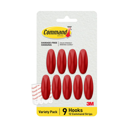 Command Medium Black Designer Hooks, 9 Hooks, 12 Strips
