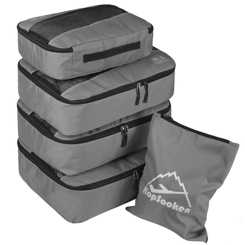 5 Set Packing Cubes for Travel Large Suitcase Luggage Organizer Bags Travel Accessories Vacation 4 Cubes 1 Laundry Pouch Bag