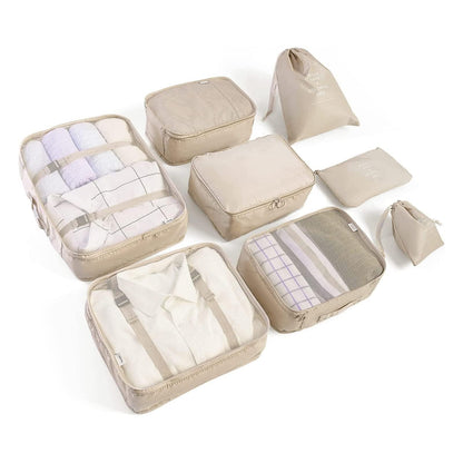 LANSKLBD 6/8 Set Packing Cubes for Suitcases Travel Luggage Packing Organizers,Travel Accessories Essentials Luggage Organizer with Shoe/Tioletry/Laundry Bag (Pink, 6 set)