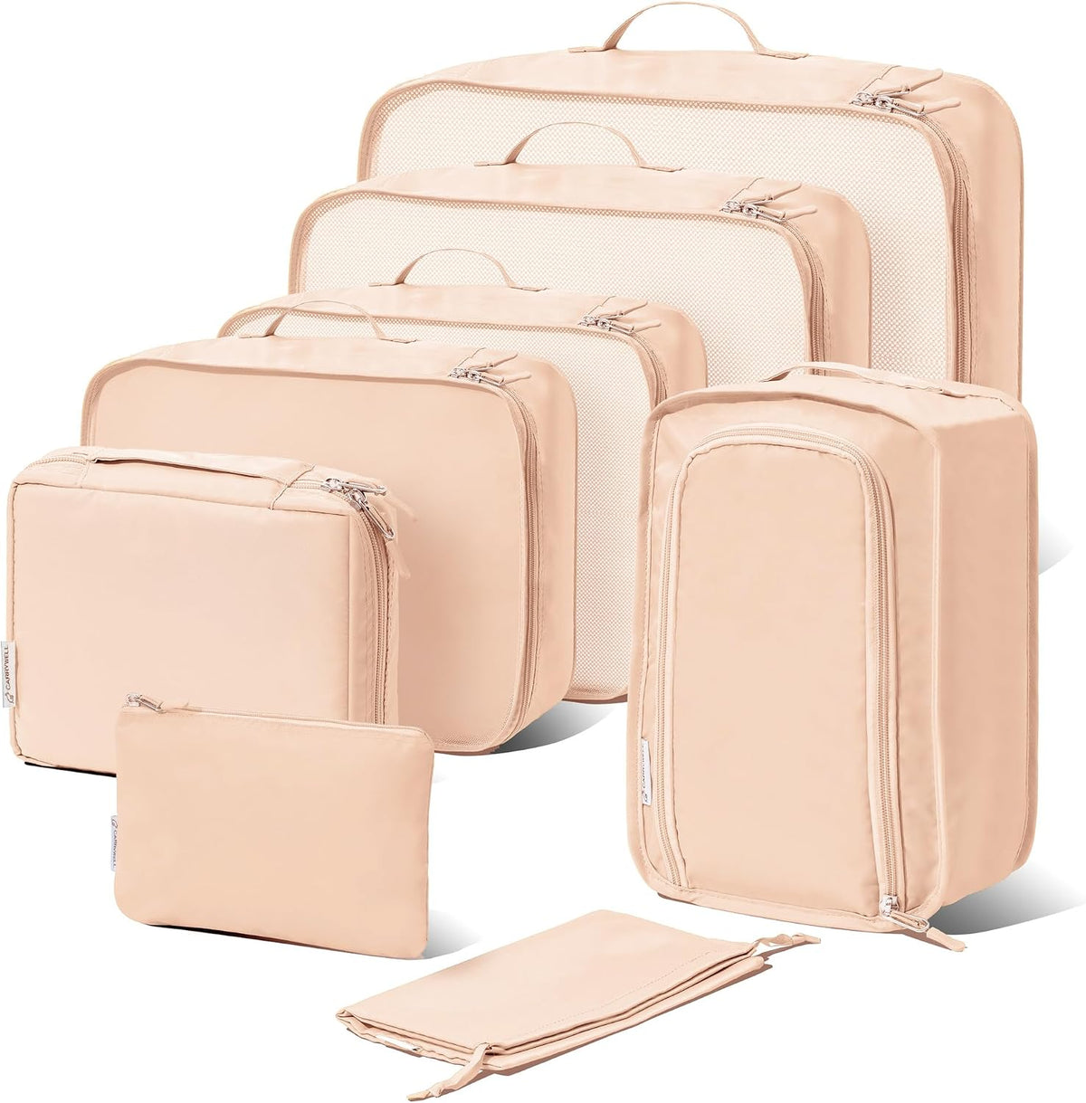 (Not Made In China) Packing Cubes For Travel, Suitcase Organizer Bags, Ultra Lightweight Nylon 8pc Set