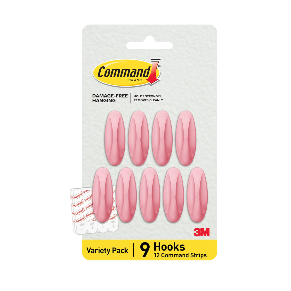 Command Medium Black Designer Hooks, 9 Hooks, 12 Strips