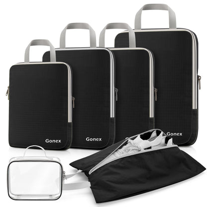 Gonex 10-Piece Compression Packing Cubes with Travel Organizer Set