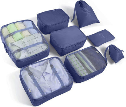 LANSKLBD 6/8 Set Packing Cubes for Suitcases Travel Luggage Packing Organizers,Travel Accessories Essentials Luggage Organizer with Shoe/Tioletry/Laundry Bag (Grey, 8 set)