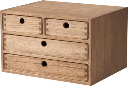 KIRIGEN Wood Desk Organizer with 4 Drawers, Desktop Storage, Brown 34-DBR