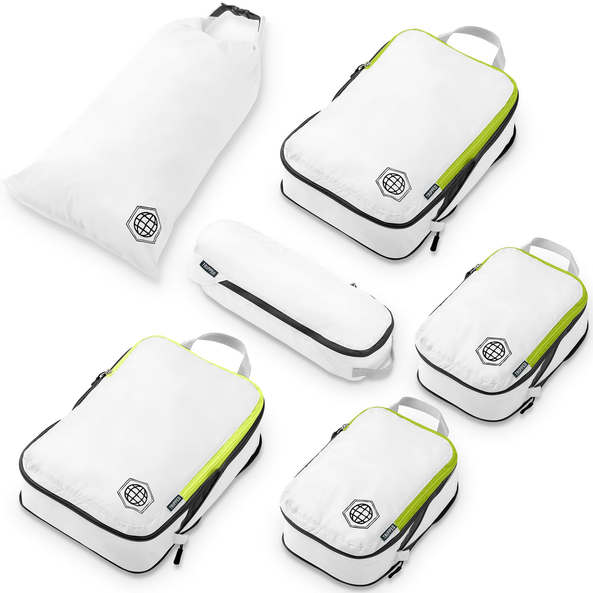 TRIPPED Travel Gear Compression Packing Cubes for Carry-On Travel 6-Pack