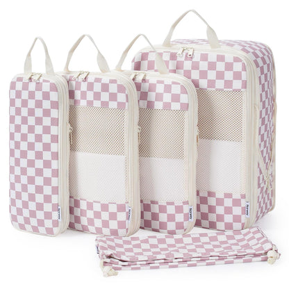 Narwey Compression Packing Cubes for Women Kids, Travel Organizer Bags
