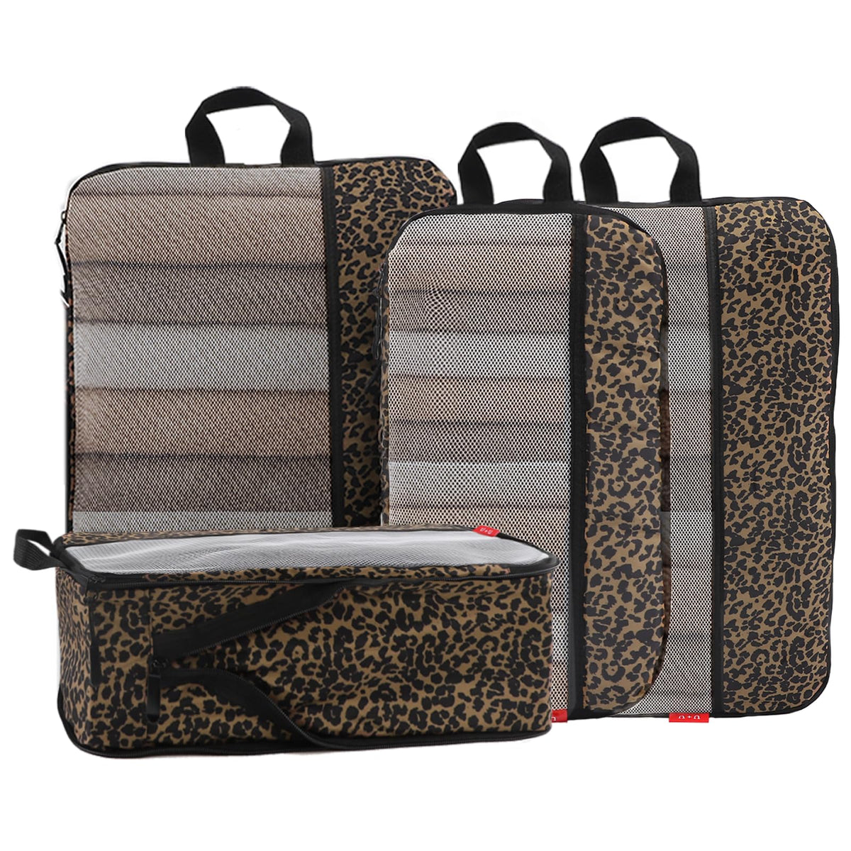 U+U 6 Set Compression Packing Cubes, Travel Organizers (Polka Dot)