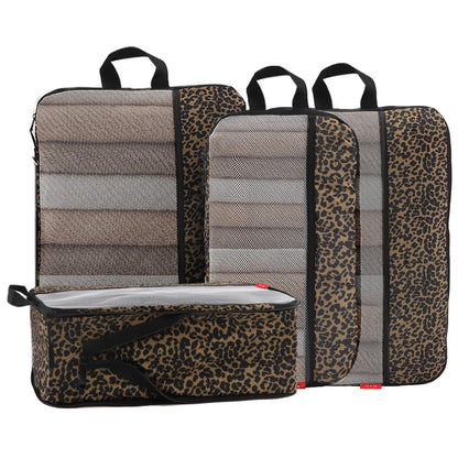 U+U 6 Set Compression Packing Cubes, Travel Organizers (Polka Dot)