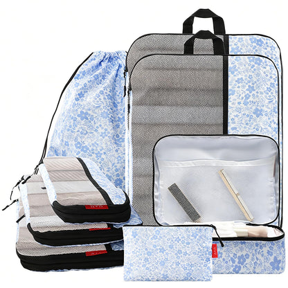 U+U 6 Set Compression Packing Cubes, Travel Organizers (Polka Dot)