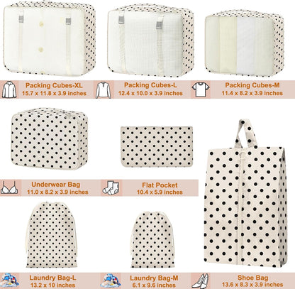 Packing Cubes for Travel - 8 Set Luggage Organizer Bags for Family, Mesh Breathable Packing Cubes for Suitcases Durable Travel Essentials Bags Set