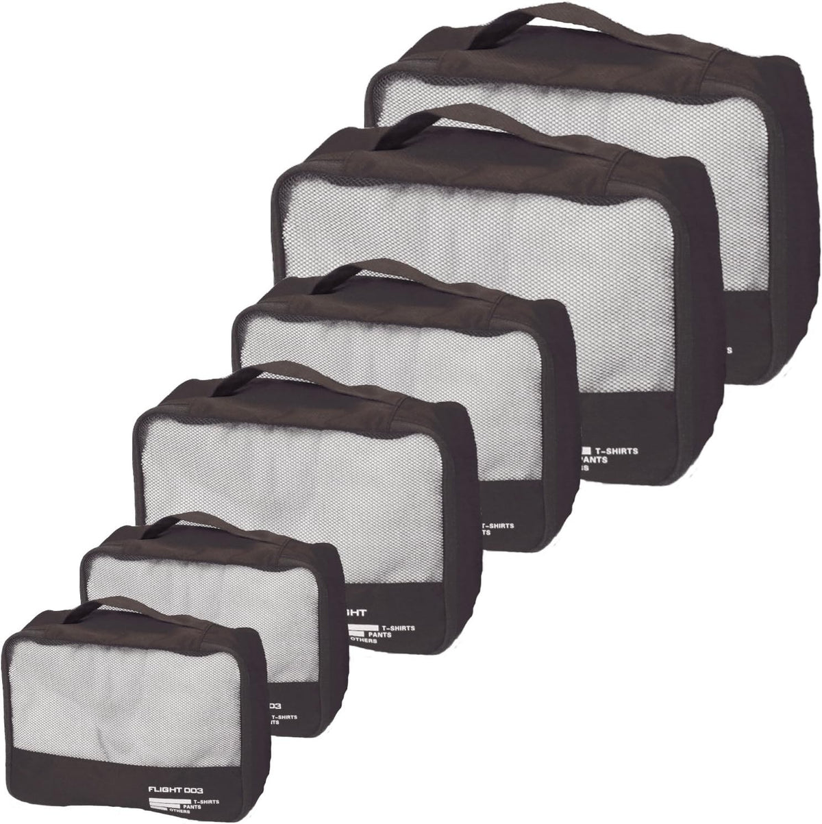 Packing Cubes Set Travel Luggage Organizers Suitcase Lightweight Accessories Black