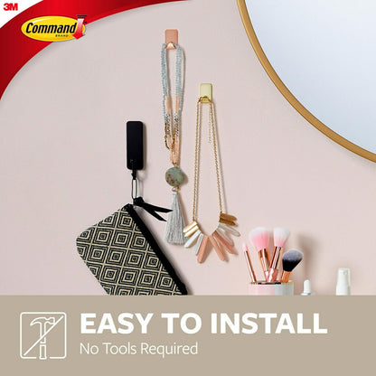 Command Small Bronze Hooks, 4 Hooks, 5 Strips