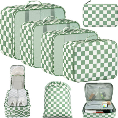 BAGAIL 8 Set Packing Cubes Luggage Packing Organizers for Travel Accessories-Matcha Green