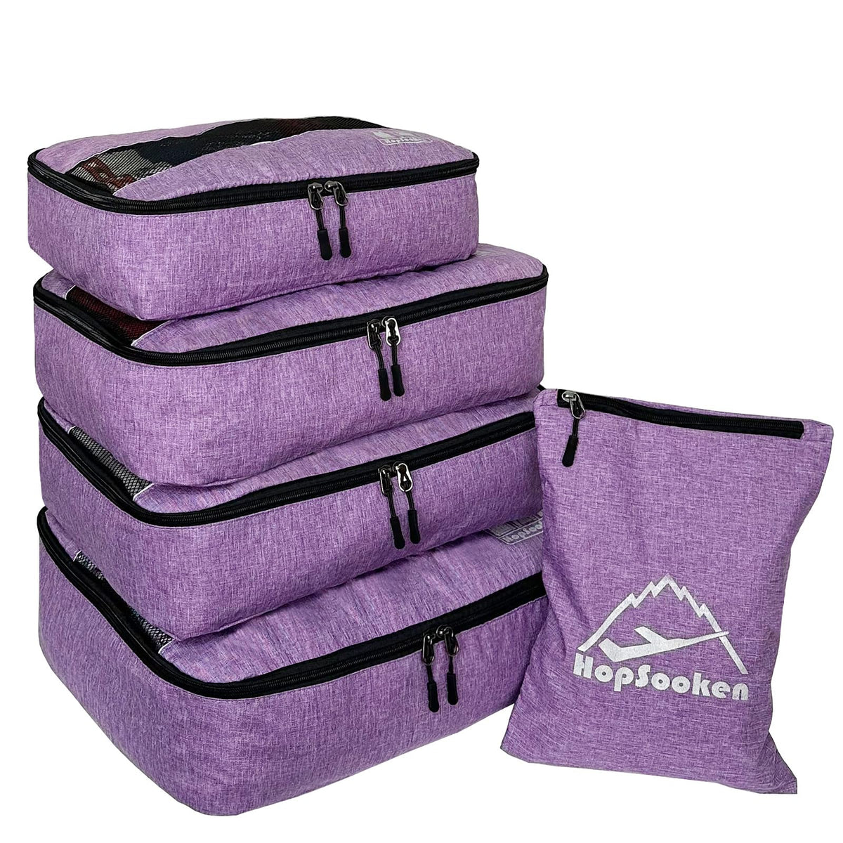 5 Set Packing Cubes for Travel Large Suitcase Luggage Organizer Bags Travel Accessories Vacation 4 Cubes 1 Laundry Pouch Bag