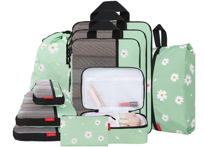 U+U 6 Set Compression Packing Cubes, Travel Organizers (Polka Dot)