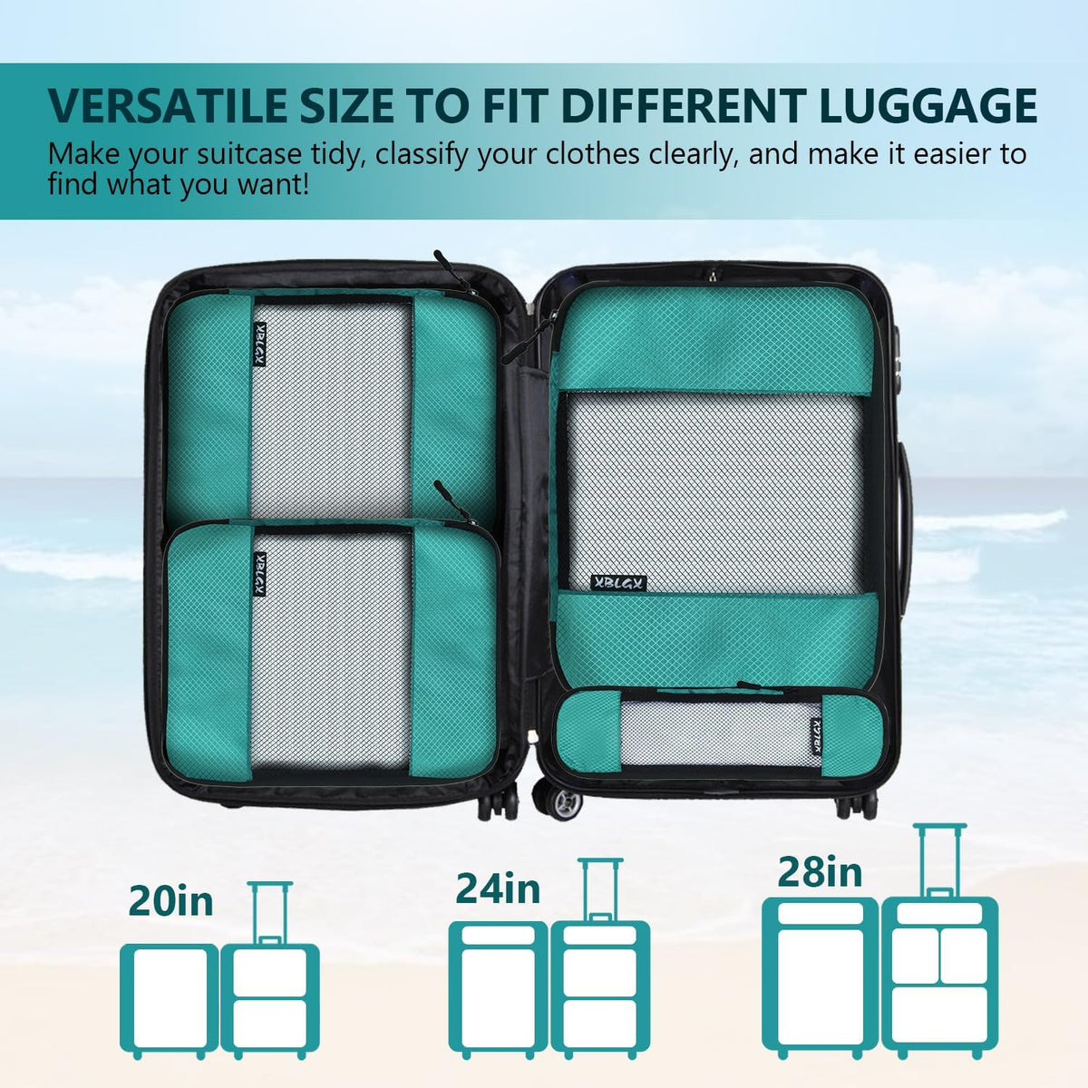 Compression Packing Cubes, Travel Organizer Bags, Compact Design for Efficient Packing