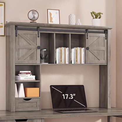 Desktop Shelf, Wooden Desk Hutch with Storage, Desktop Bookshelf
