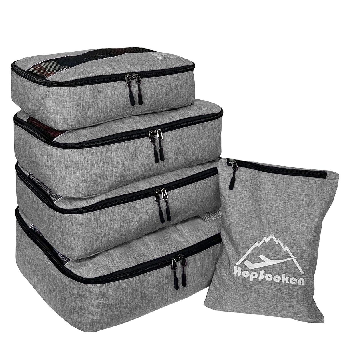 5 Set Packing Cubes for Travel Large Suitcase Luggage Organizer Bags Travel Accessories Vacation 4 Cubes 1 Laundry Pouch Bag