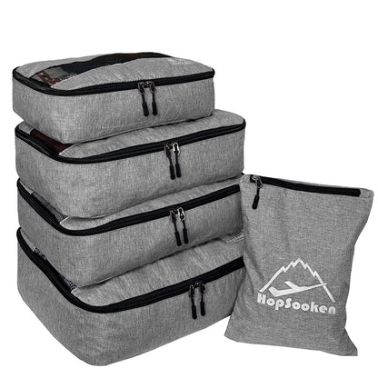 5 Set Packing Cubes for Travel Large Suitcase Luggage Organizer Bags Travel Accessories Vacation 4 Cubes 1 Laundry Pouch Bag