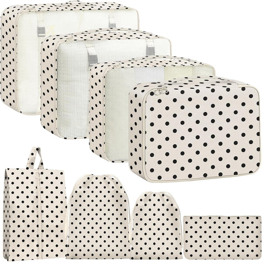 Packing Cubes for Travel - 8 Set Luggage Organizer Bags for Family, Mesh Breathable Packing Cubes for Suitcases Durable Travel Essentials Bags Set