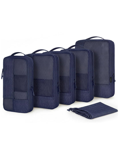 BAGSMART Compression Packing Cubes for Travel, 6 Set Luggage Organizer Bags