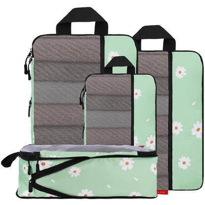 U+U 6 Set Compression Packing Cubes, Travel Organizers (Polka Dot)