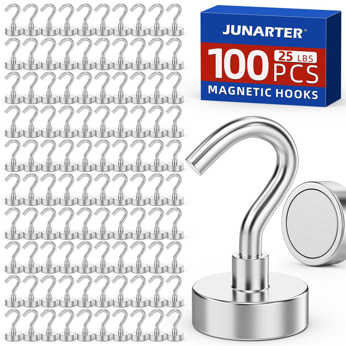 100 Pack Magnetic Hooks, 25lbs Magnet Hooks for Cruise Cabins