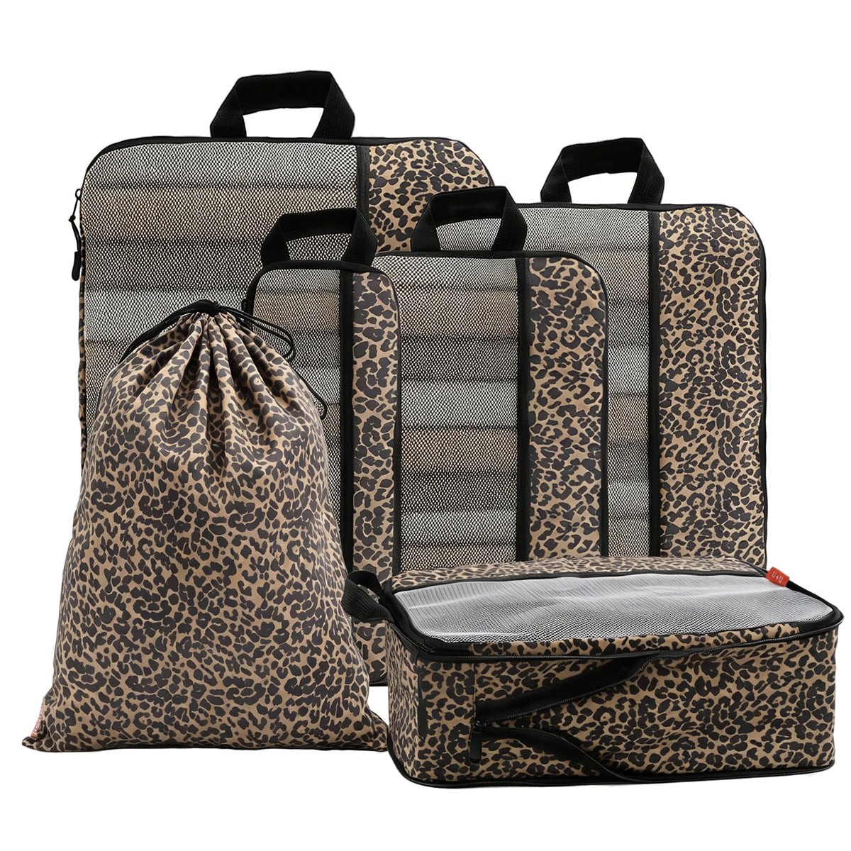 U+U 6 Set Compression Packing Cubes, Travel Organizers (Polka Dot)