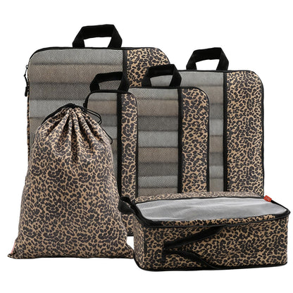 U+U 6 Set Compression Packing Cubes, Travel Organizers (Polka Dot)