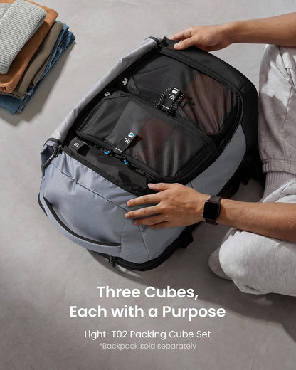 tomtoc 3 Set Packing Cubes for Travel, Compression Expandable Organizers