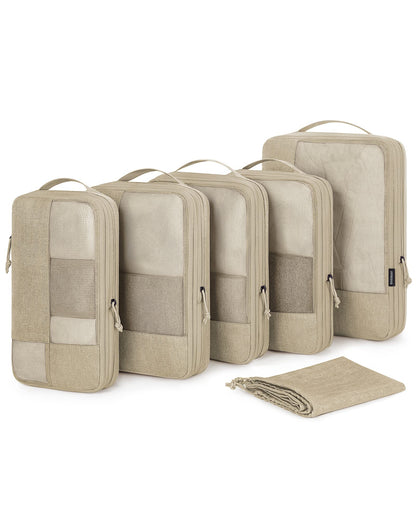 BAGSMART Compression Packing Cubes for Travel, 6 Set Luggage Organizer Bags
