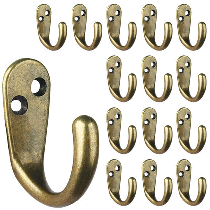 IBosins 20PCS Coat Hooks Wall Mounted Black Single Prong Robe Hook