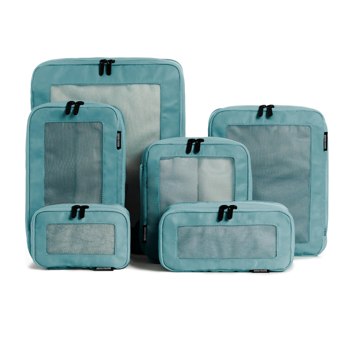 Aerotrunk Compression Packing Cubes for Travel, 6-Pack, Beige