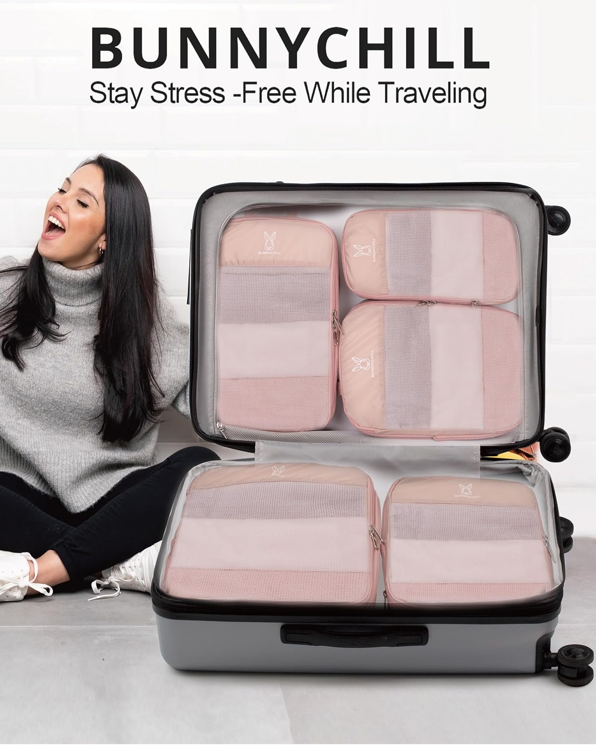 6/8 Set Space Saving Compression Packing Cubes Lightweight Packing Cube