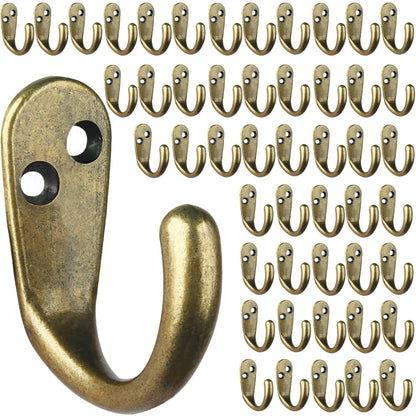 IBosins 20PCS Coat Hooks Wall Mounted Silvery Single Prong Robe Hook