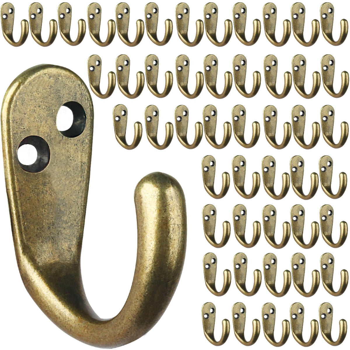 IBosins 20PCS Coat Hooks Wall Mounted Black Single Prong Robe Hook