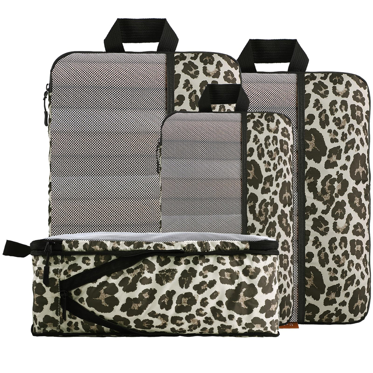 U+U 6 Set Compression Packing Cubes, Travel Organizers (Polka Dot)