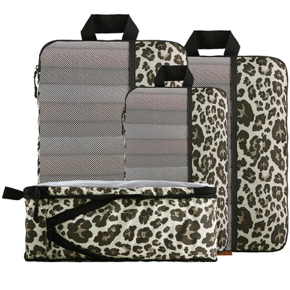 U+U 6 Set Compression Packing Cubes, Travel Organizers (Polka Dot)