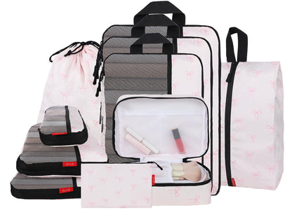 U+U 6 Set Compression Packing Cubes, Travel Organizers (Polka Dot)