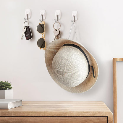 Sinfuo 24 Hooks for Hanging Variety Pack, Adhesive Wall Hooks Heavy Duty with 36 Stirps,no Damage Large midium Small Sticky Utility Hooks for Outdoor、Tower、Keys