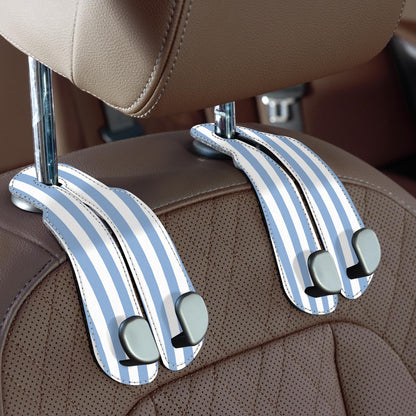 CoBak Purse Hook for Car - Universal Premium Stitched Leather and Aluminum-Magnesium Alloy Double Car Seat Back Storage Hook for Purses, Handbags, Bags (2 Pack),Black