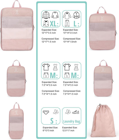 6/8 Set Space Saving Compression Packing Cubes Lightweight Packing Cube