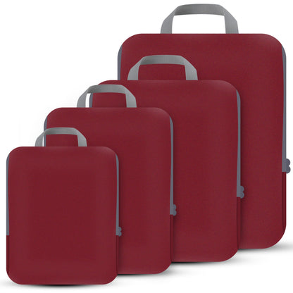 PANDA JOYS 4 Set Compression Packing Cubes Travel - Travel Accessories Expandable Packing Organizers for Carry On - Essentials Luggage Bags - Black