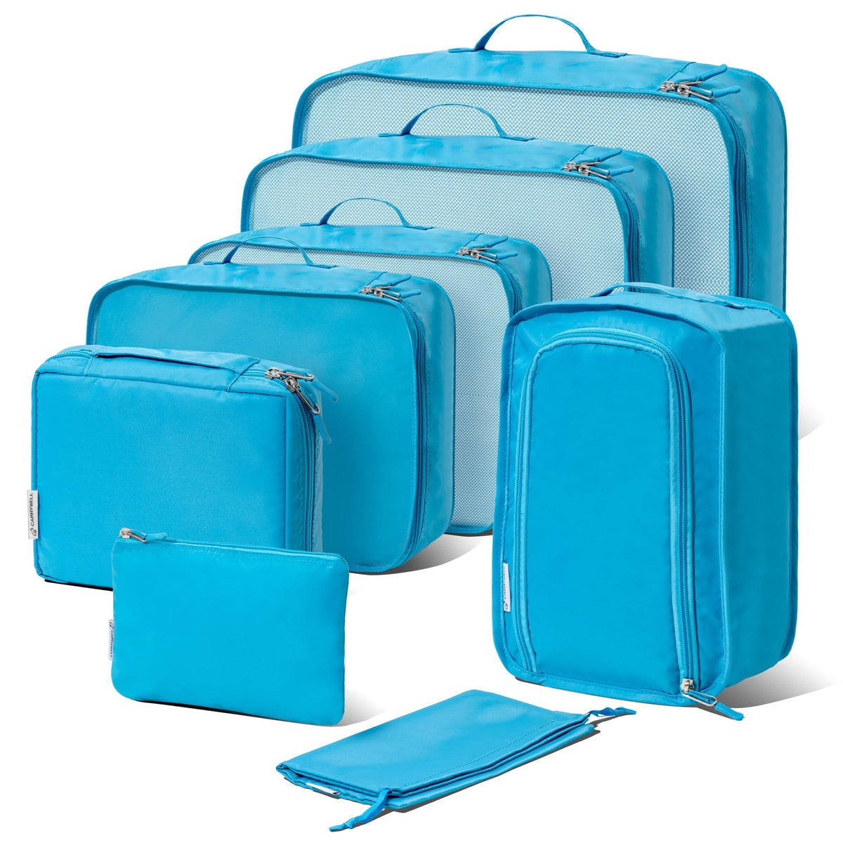 (Not Made In China) Packing Cubes For Travel, Suitcase Organizer Bags, Ultra Lightweight Nylon 8pc Set