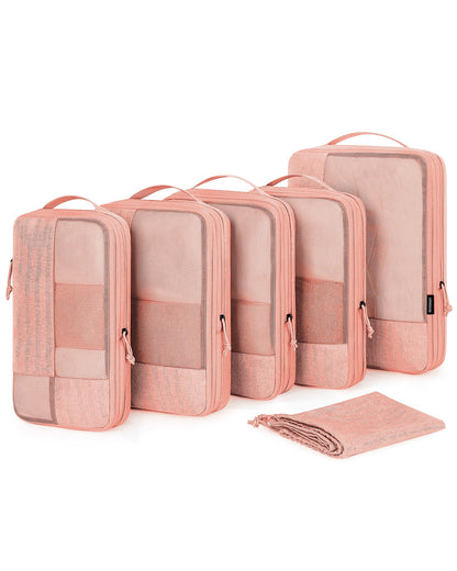 BAGSMART Compression Packing Cubes for Travel, 6 Set Luggage Organizer Bags