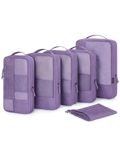 BAGSMART Compression Packing Cubes for Travel, 6 Set Luggage Organizer Bags